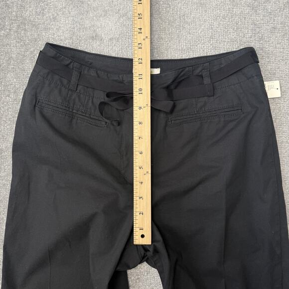 Maeve Anthropologie Pants Womens 10 Black Wide Leg Tie Waist Stretch Cotton NWT - Picture 9 of 13